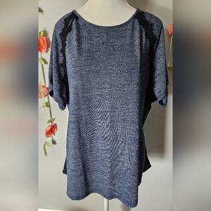 Lane Bryant Lace Trim Spacedyed Tee Plus Size 18/20
